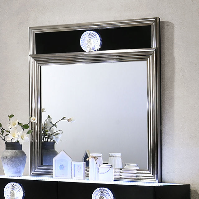 Noire Mirror w/ LED - Charcoal Gray/Black