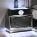Noire Nightstand w/ LED - Charcoal Gray/Black