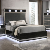 Noire 4 Pc Bedroom Set - Charcoal Gray/Black