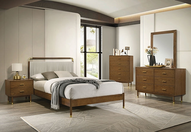 Bardot 4 Pc Bedroom Set - Walnut - Twin