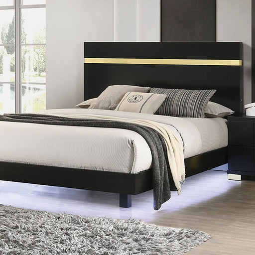 Lillestrom 4 Pc Bedroom Set - Black/Gold