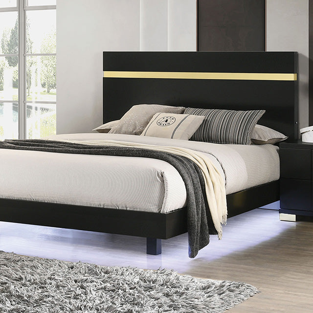 Lillestrom 4 Pc Bedroom Set - Black/Gold