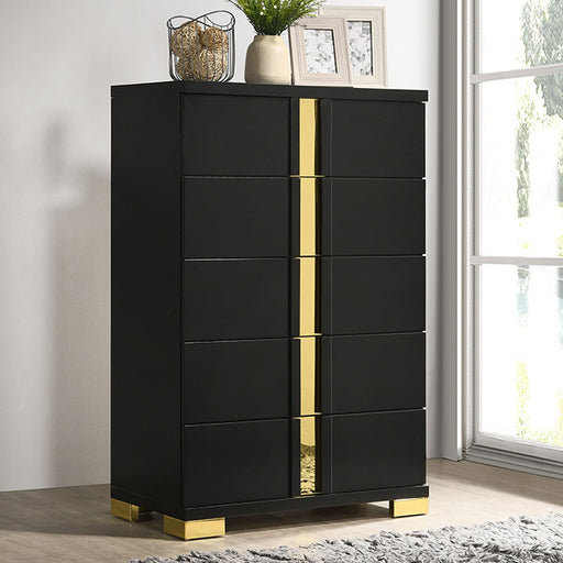 Lillestrom Chest - Black/Gold