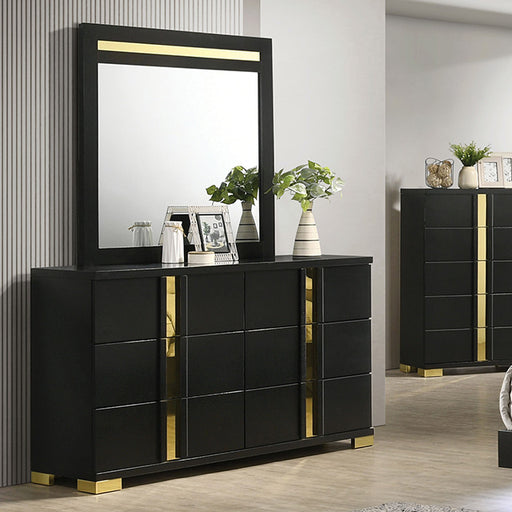 Lillestrom Dresser - Black/Gold
