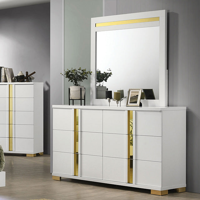 Lillestrom Dresser - Gold/White