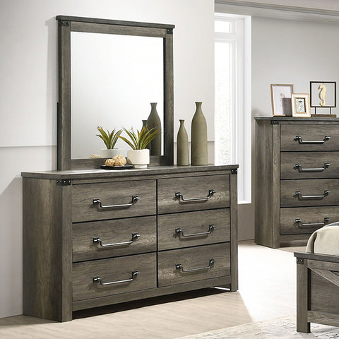 Britonale 6-Drawer Dresser - Rustic Gray