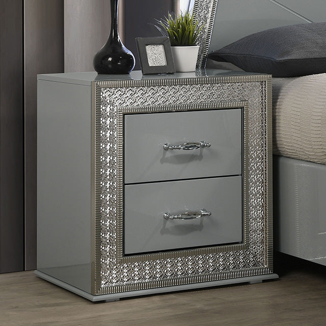 Cassiopeia Nightstand - Metallic Gray