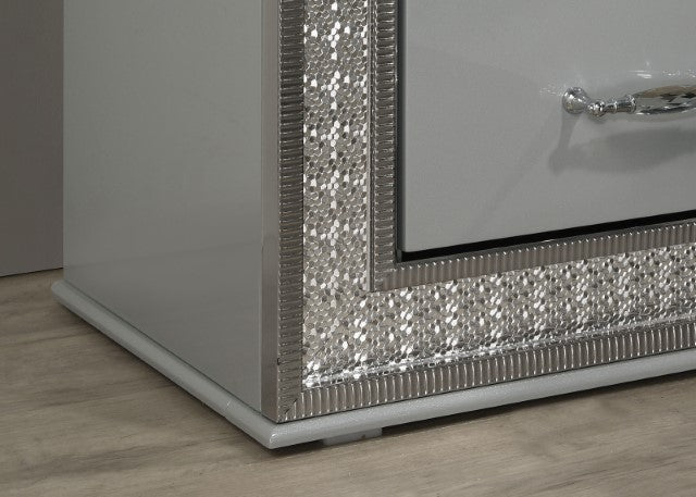 Cassiopeia Nightstand - Metallic Gray
