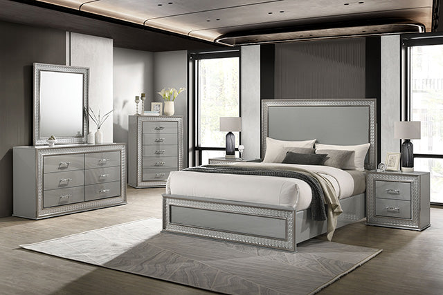 Cassiopeia 5 Pc Bedroom Set - Metallic Gray