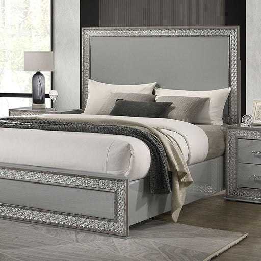Cassiopeia 4 Pc Bedroom Set - Metallic Gray