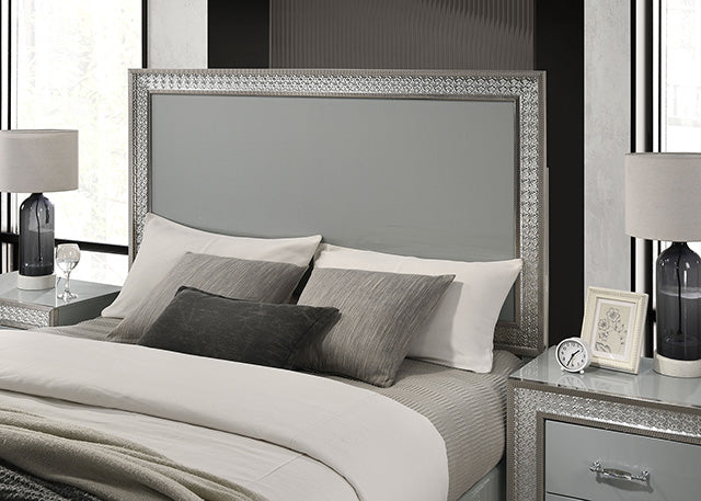 Cassiopeia 5 Pc Bedroom Set - Metallic Gray