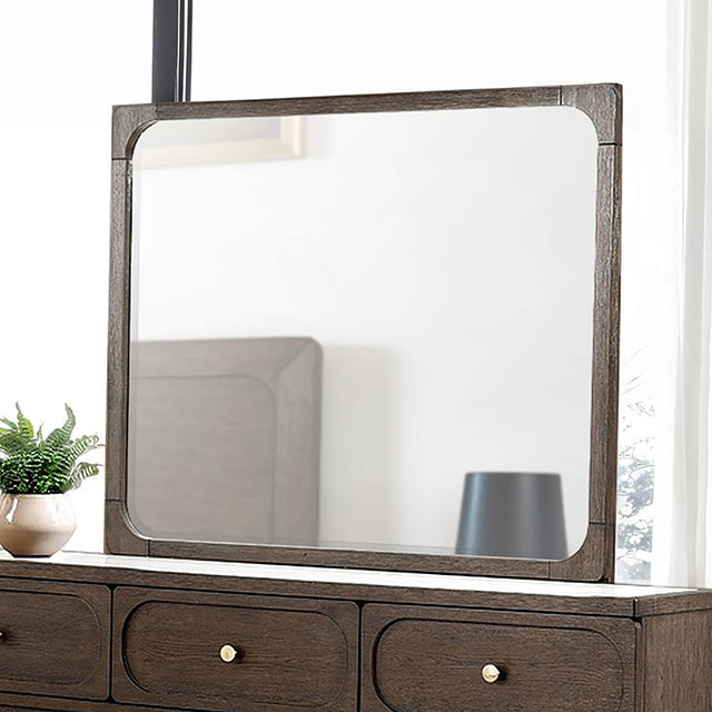 Vellara Mirror - Dark Walnut