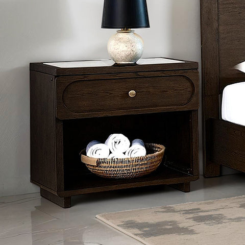 Vellara Nightstand - Dark Walnut