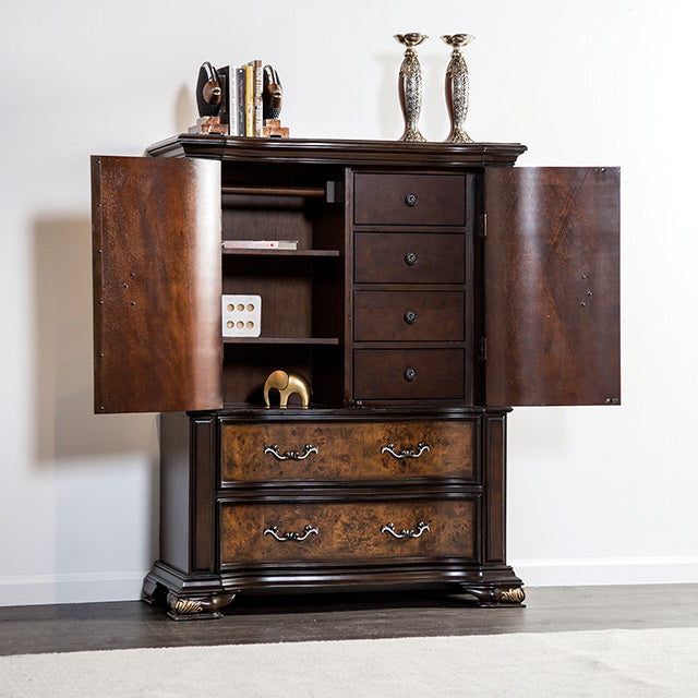 Aquilina Chest - Dark Cherry/Oak
