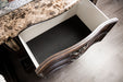 Aquilina Night Stand, USB - Dark Cherry/Oak