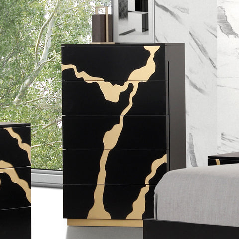 Cajonera Goldsberg - negro/dorado