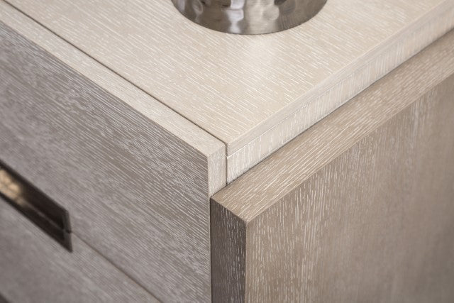 Gristalt Night Stand (w/ Felt Line, No USB) - Stone Gray