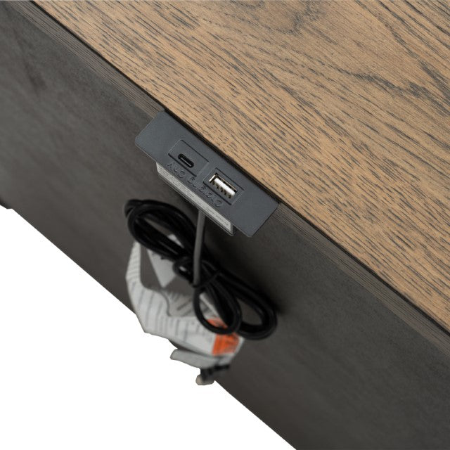 Neue Mills 3-Drawer Nightstand - Farmhouse Black/Rustic Oak