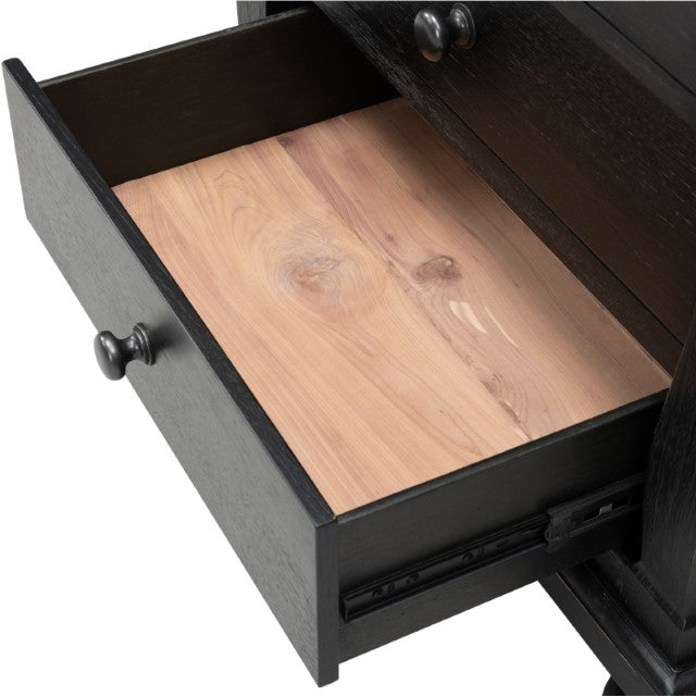 Neue Mills 3-Drawer Nightstand - Farmhouse Black/Rustic Oak