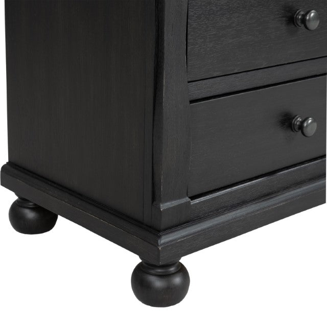 Neue Mills 3-Drawer Nightstand - Farmhouse Black/Rustic Oak