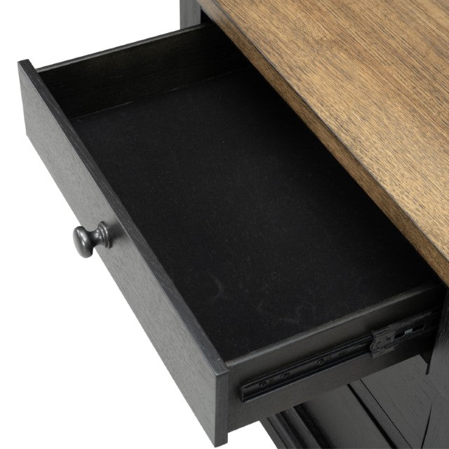 Neue Mills 3-Drawer Nightstand - Farmhouse Black/Rustic Oak