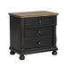 Neue Mills 3-Drawer Nightstand - Farmhouse Black/Rustic Oak