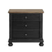 Neue Mills 3-Drawer Nightstand - Farmhouse Black/Rustic Oak