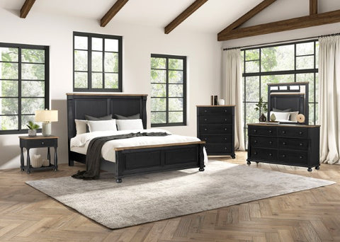 Neue Mills Dresser - Farmhouse Black/Rustic Oak