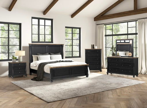 Neue Mills 3-Drawer Nightstand - Farmhouse Black/Rustic Oak
