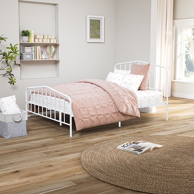 Nicoli Metal Bed - White