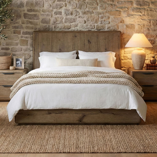 Solenne Arc 4 Pc Bedroom Set - Knotty Grained Oak
