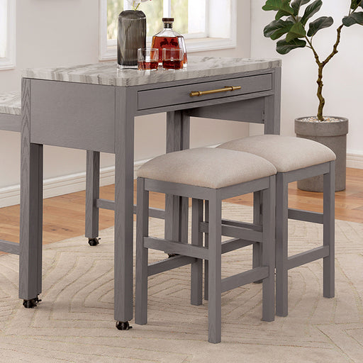 Whitehall 5 Pc Counter Ht Table Set - White/Light Gray