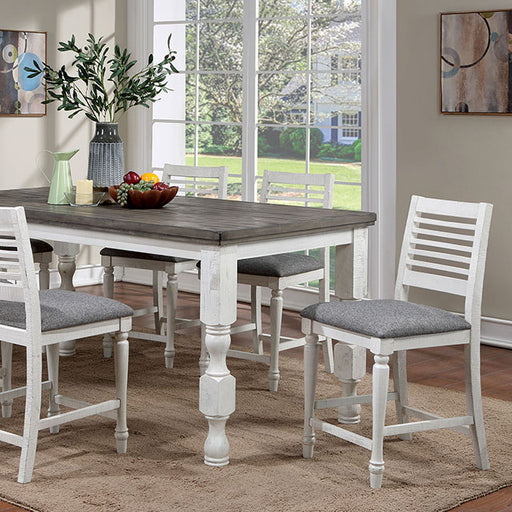 Calabria Counter Ht. Table - Antique White/Gray