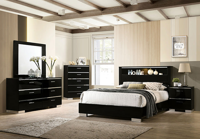 Carlie 4 Pc Bedroom Set - Black