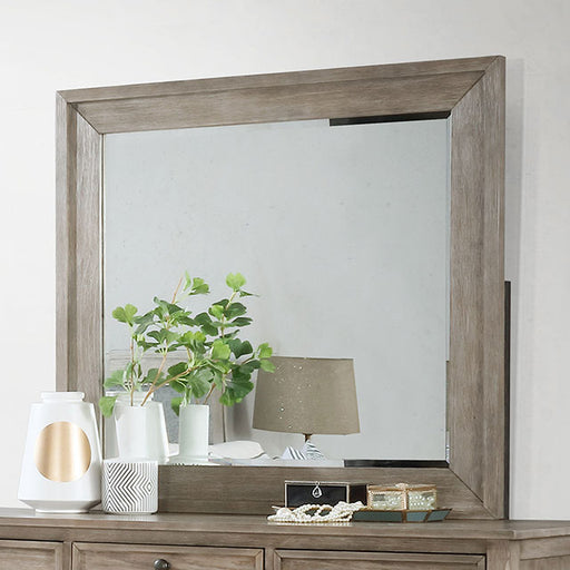 Anneke Mirror - Wire-Brushed Warm Gray