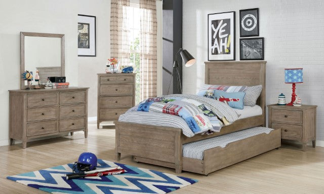 Vevey 4 Pc Bedroom Set - Wire-Brushed Warm Gray