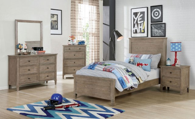 Vevey 4 Pc Bedroom Set - Wire-Brushed Warm Gray