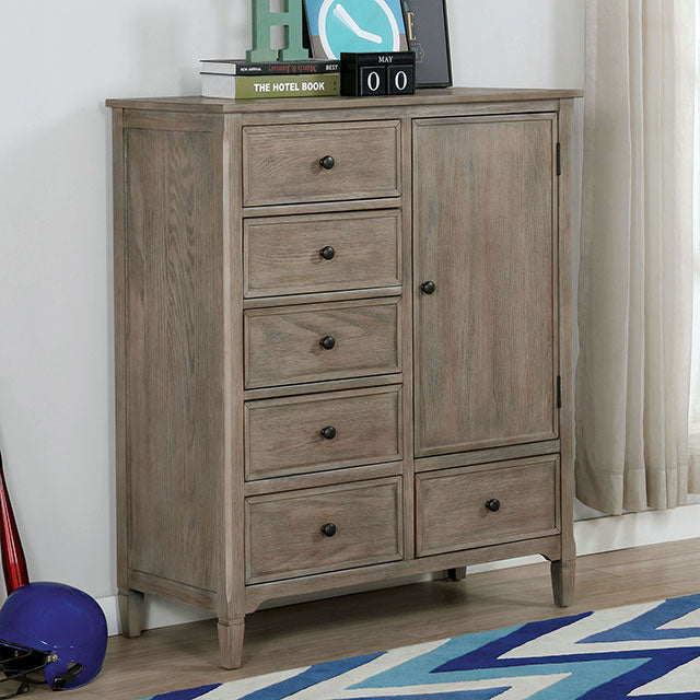 Vevey Armoire - Wire-Brushed Warm Gray