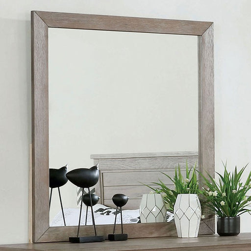 Vevey Mirror - Wire-Brushed Warm Gray