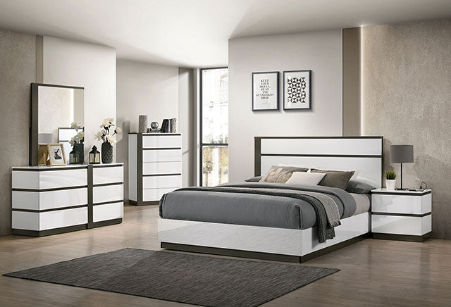 Birsfelden Dresser - White/Metallic Gray