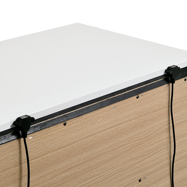 Birsfelden Bed - White/Metallic Gray