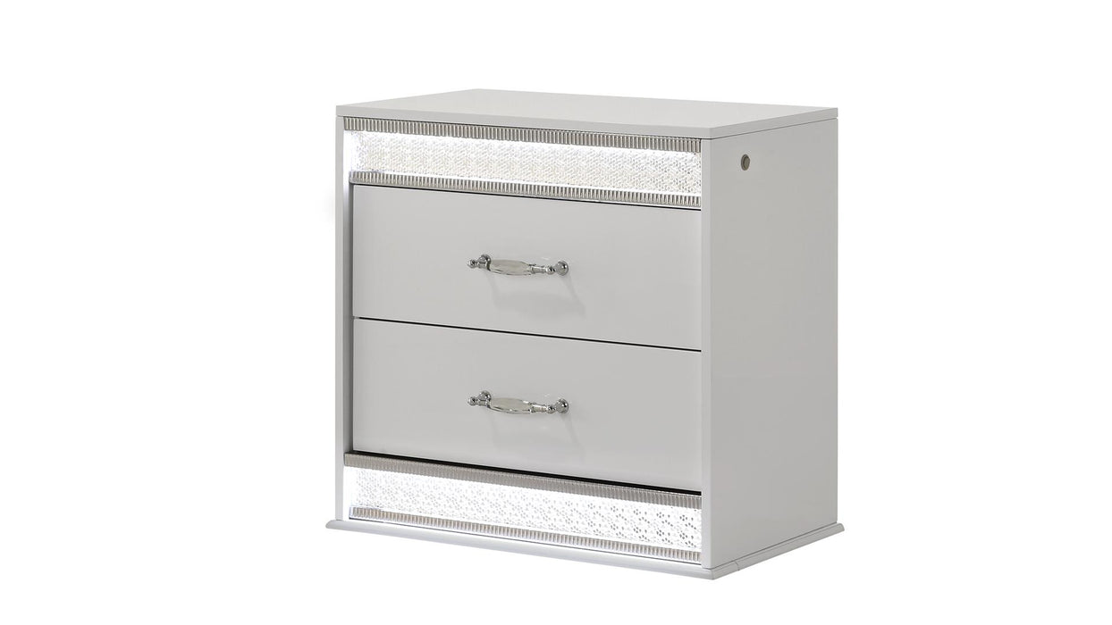 Glam Nightstand – Glam Nightstand White by Galaxy Home Furnishings