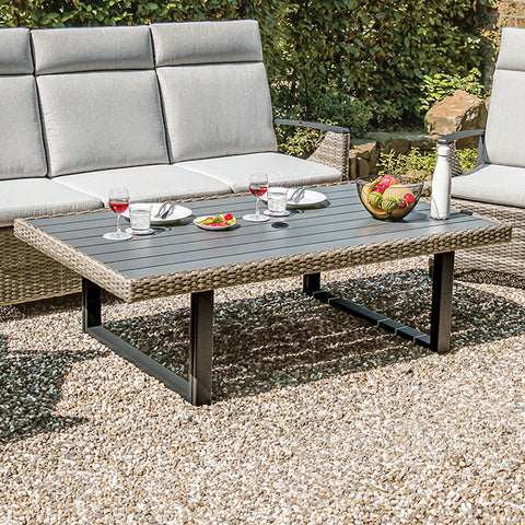 Antigua Height-Adjustable Table - Gun Metal/Brown/Gray