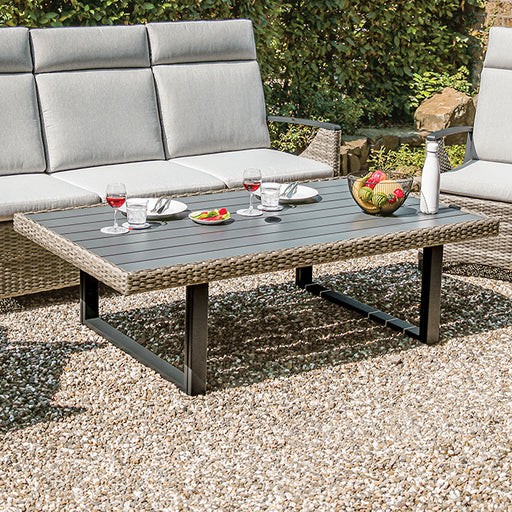 Antigua Height-Adjustable Table - Gun Metal/Brown/Gray