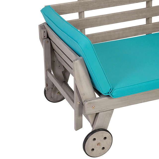 Maui Convertible Sofa Daybed - Gray/Turquoise