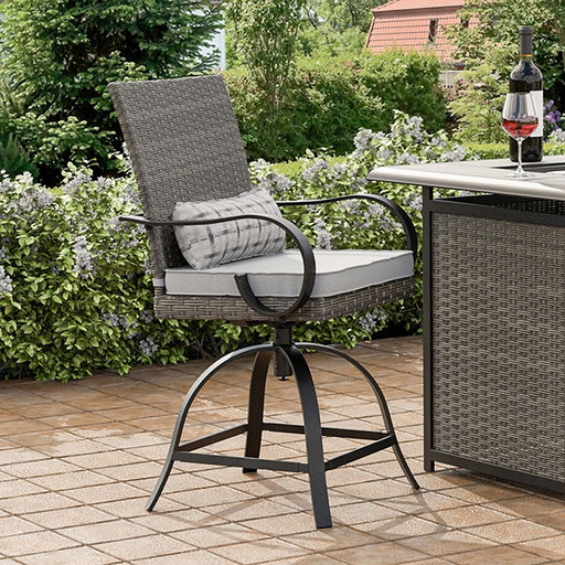 Arosa Counter Ht. Swivel Arm Chair (Set of 2) - Gray/Black