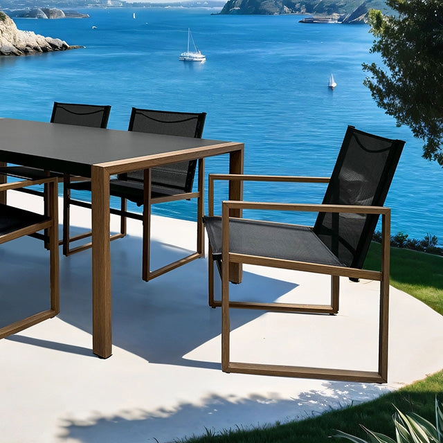 Oswego 8 Pc. Outdoor Dining Set - Natural/Black