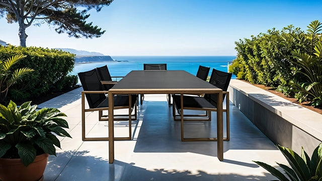 Oswego 8 Pc. Outdoor Dining Set - Natural/Black