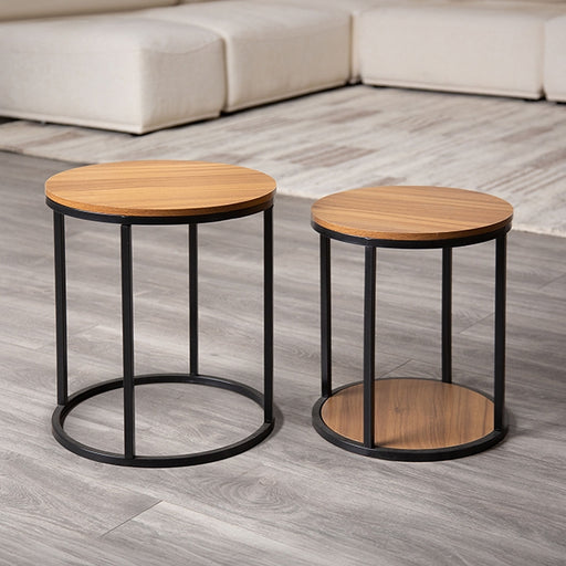 Mollie Nesting Tables (Set of 2) - Natural/Black