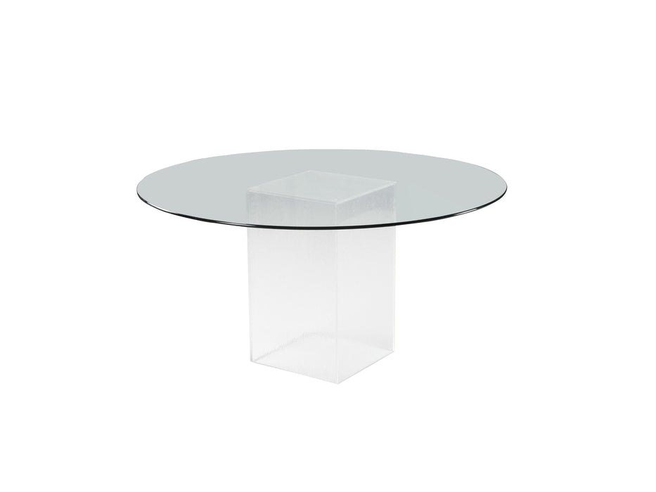Contemporary Round Tempered Glass Dining Table VALERIE-DT-RND-54